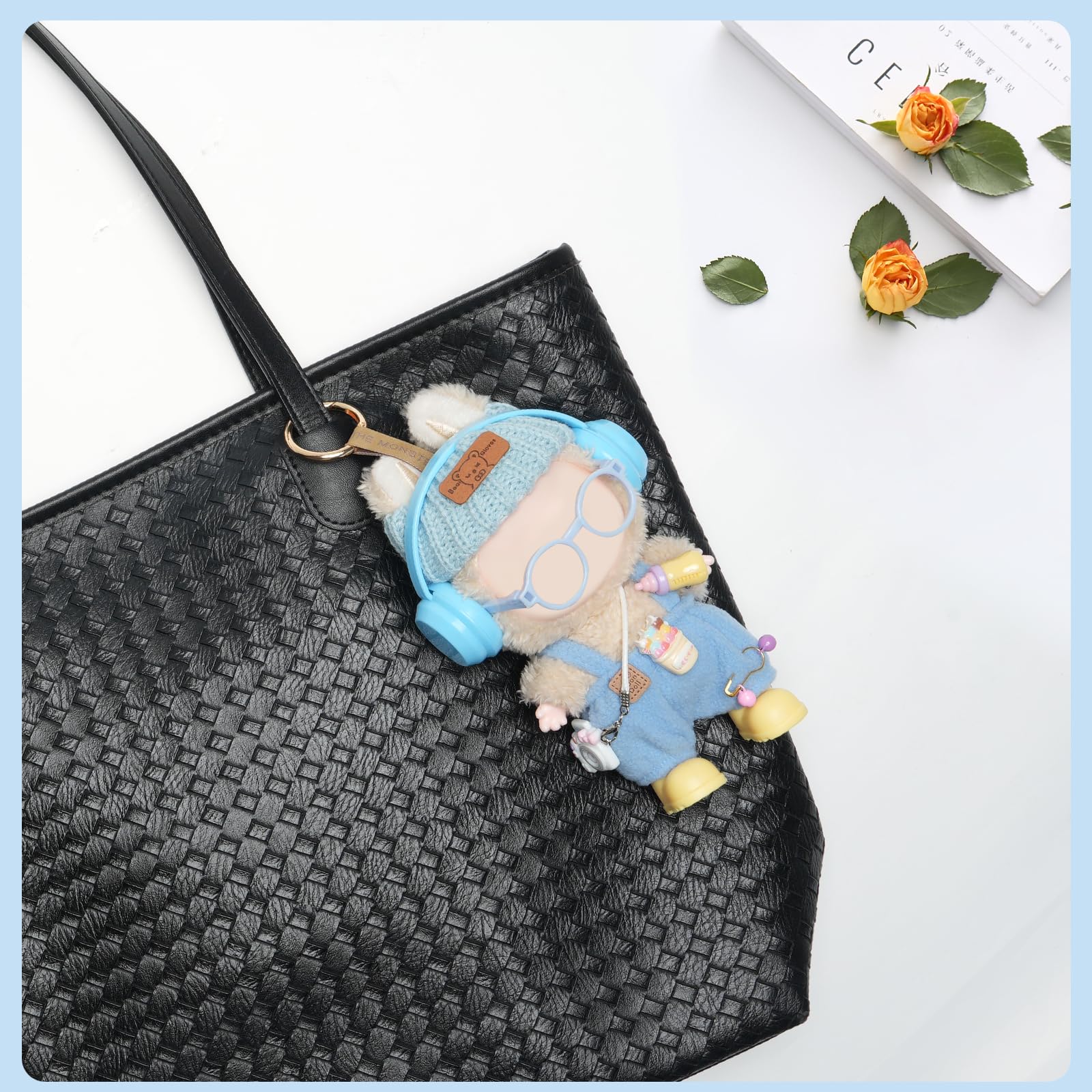8-Piece Set Dolls Clothes(NO Doll), 17cm Dolls Cute Outfit Accessories, Small Clothes Set for Doll, Gift for Women(Blue)