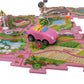 Perfect Life Ideas Theme Vehicle Puzzle Track Play Set - Battery Operated Toy Themed Style Vehicle Runs on Interchangeable Puzzle Tracks - Make up