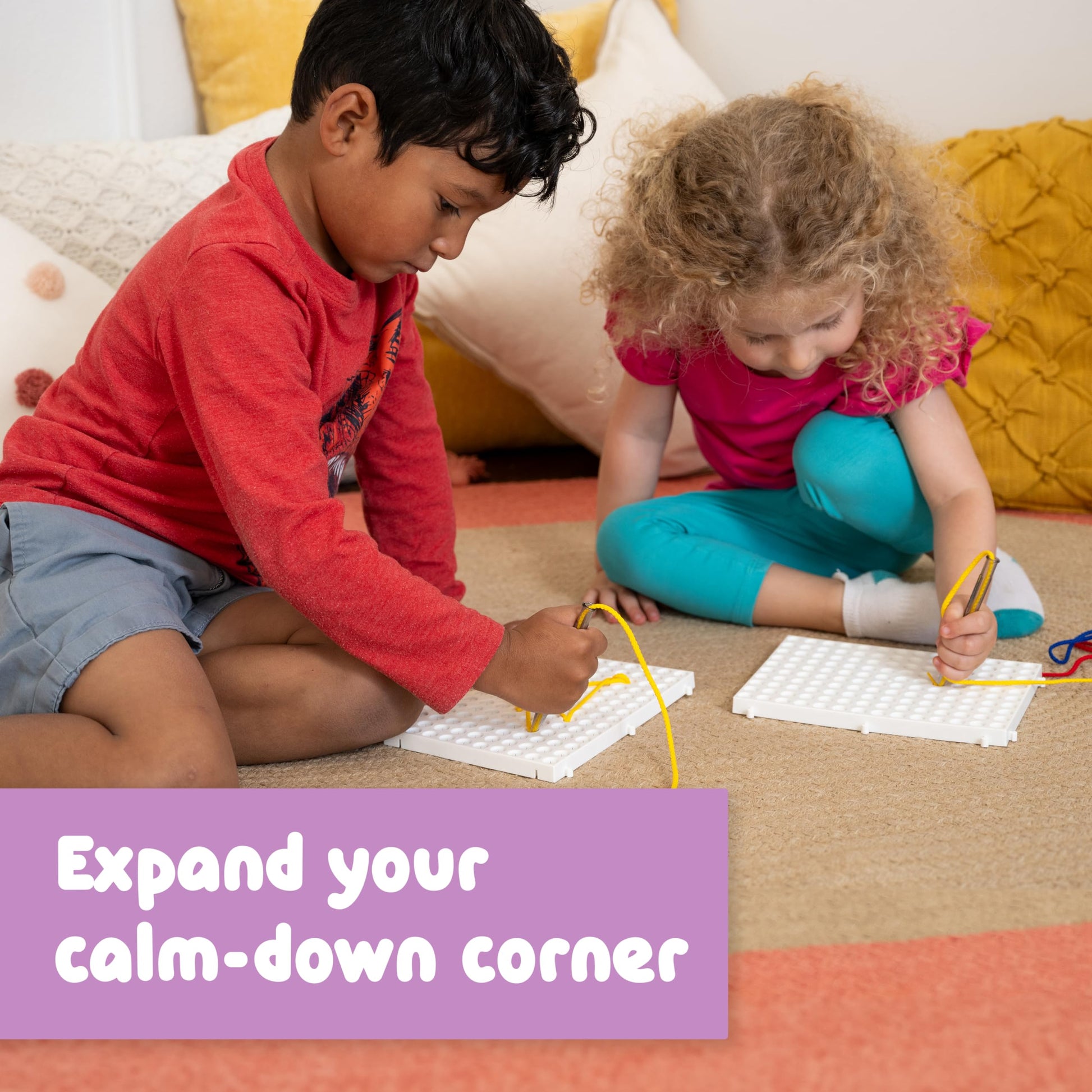 SPARK & WOW Calm Down Threading Boards, Set of 2, Sensory Activity Board