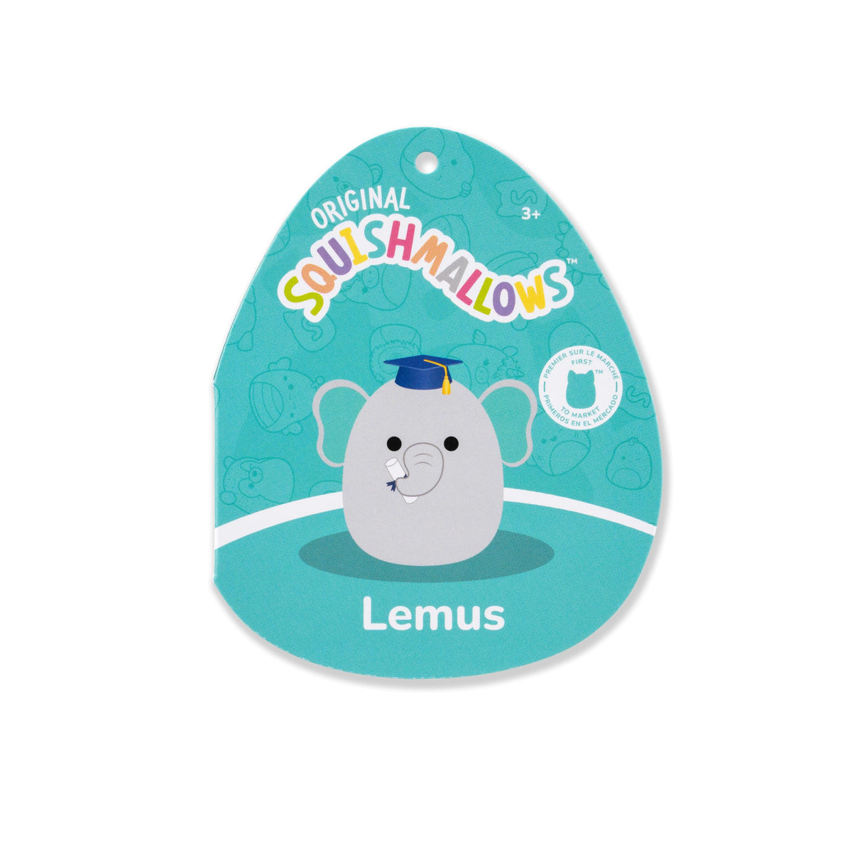 Squishmallows Original 12in Lemus the Grey Elephant with Graduation Cap - Official Jazwares Plush (Medium-Sized)