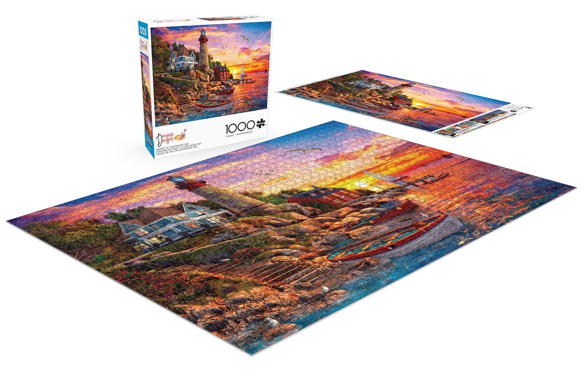 Buffalo Games - Sunset at Lighthouse Bay - 1000 Piece Puzzle for Adults