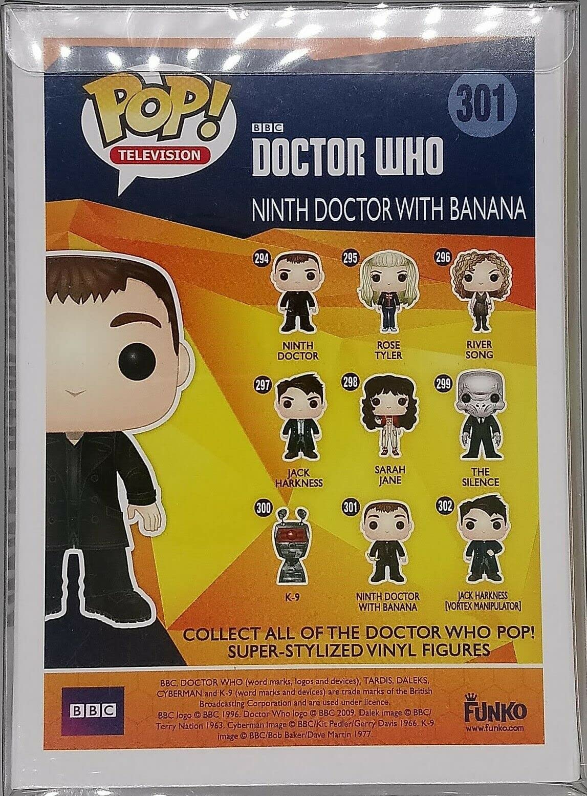 Funko Pop Doctor Who Television Ninth 9th Doctor with Banana Hot Topic Exclusive