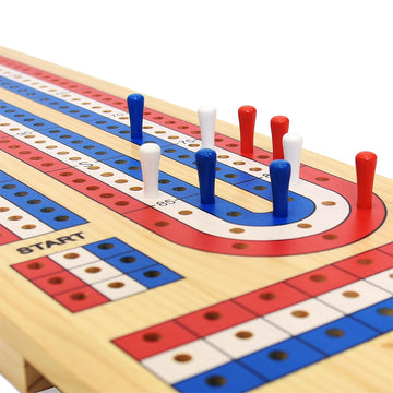 Vivere Giant Cribbage Game - Includes Large Pegs, Bicycle Cards, and Oversized Board for Family Fun