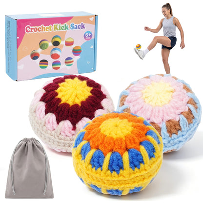 3 Pack Crochet Footbags Hacky Set