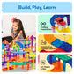 PicassoTiles 128pcs Magnetic Race Car Track Building Block Educational Toy Set Tiles Magnet Playset 3 LED Car STEM Learning Construction Kit Fine
