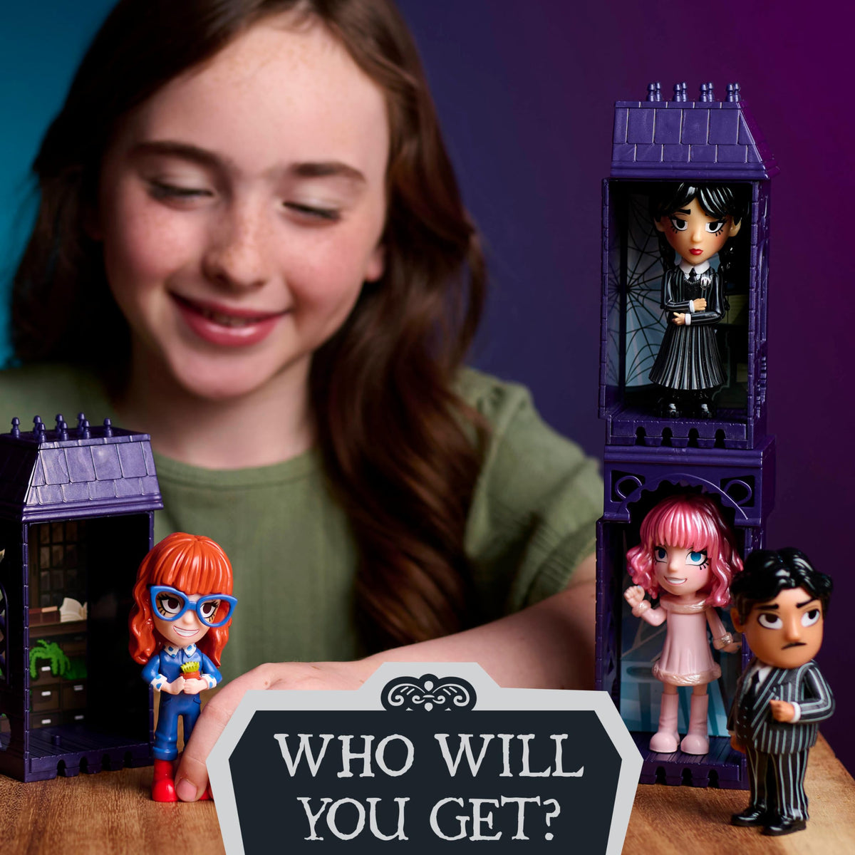 Just Play Wednesday Small 4-inch Collectible Stylized Figure, Series 1, Wednesday, Blind Box Surprise Figurine, Kids Toys for Ages 3 Up