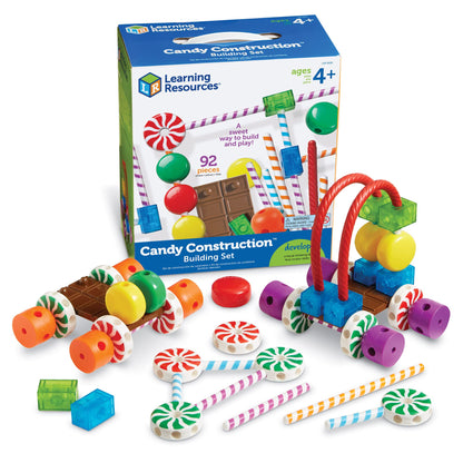 Learning Resources Candy Construction Building Set - Creative Building Toys for Kids, Toddler STEM Toys, Kids STEM Activities, Construction Sets
