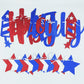 CAVLA Glittery Happy 4th of July Banner and Glitter Stars Banner Red White Blue Patriotic Fourth of July Garland Banner with Fireworks Signs