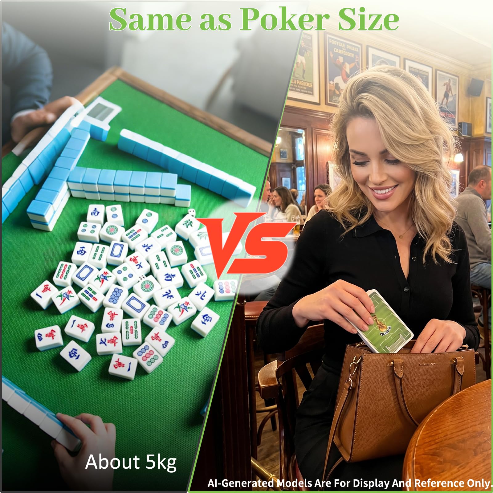 Penveda 2026 Mahjong Playing Cards 166 Pcs, Large Print American Mahjong Game Set with 2 Dices Portable, Durable Waterproof Poker Mahjong Cards