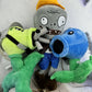 JHESAO 3 PCS Plants and Zombies PVZ Plush Toys - Brown Coat Gatling Peashooter, Ice Peashooter, Conehead Zombies Plushies New
