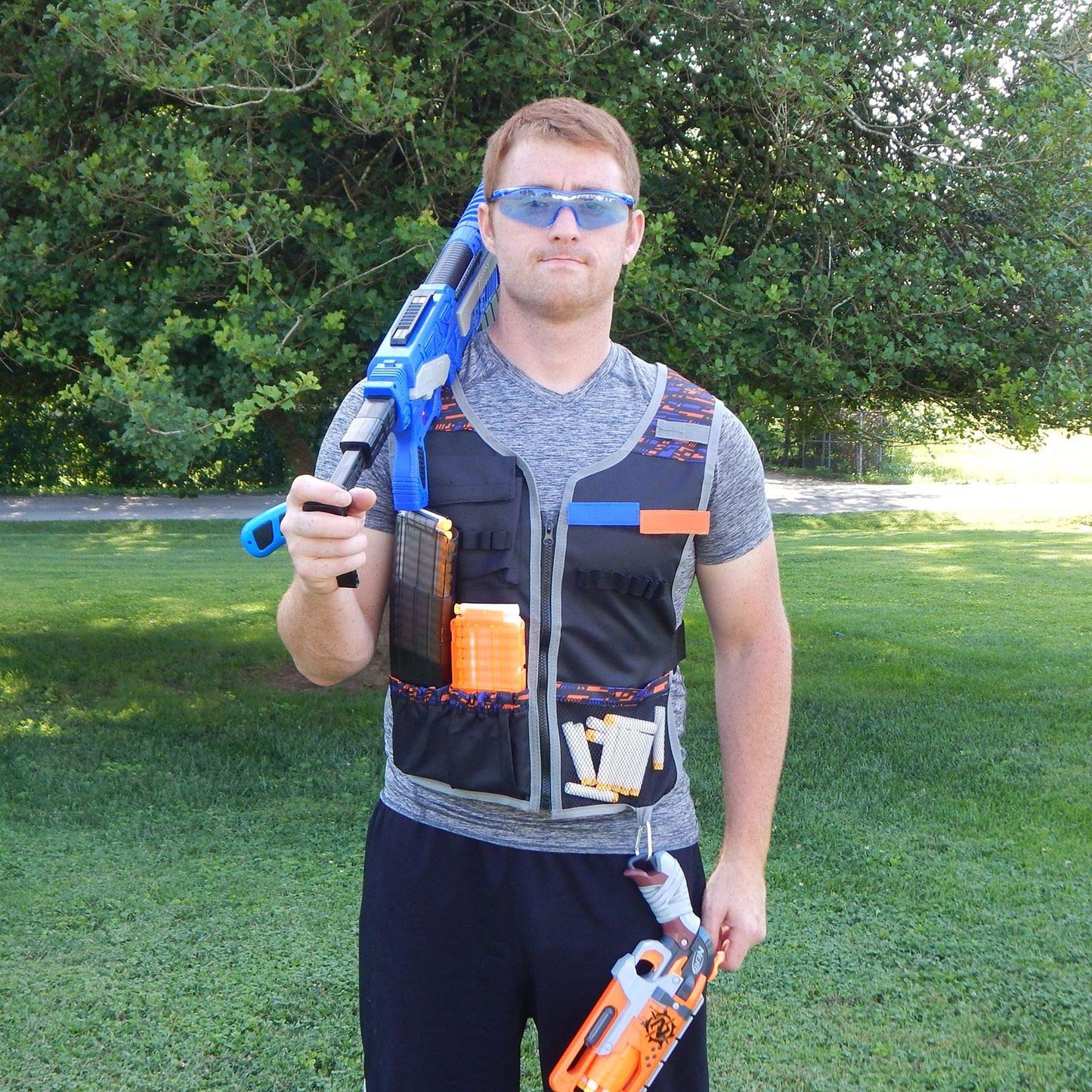 Hely Cancy Large Size Adjustable Toy Tactical Vest Kit Compatible with Nerf N-Strike Elite Series for Men, Big Kids XL-Size