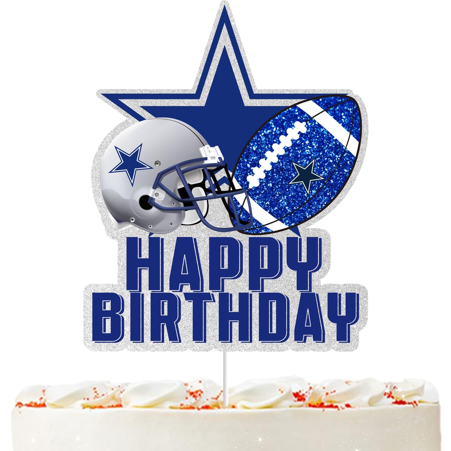 Cowboys Birthday Cake Topper Glitter Cowboys Birthday Party Decorations for Boy Birthday Party Supplies