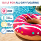 Coconut Outdoor Sprinkled and Glazed Pink Donut Pool Float, Inflatable