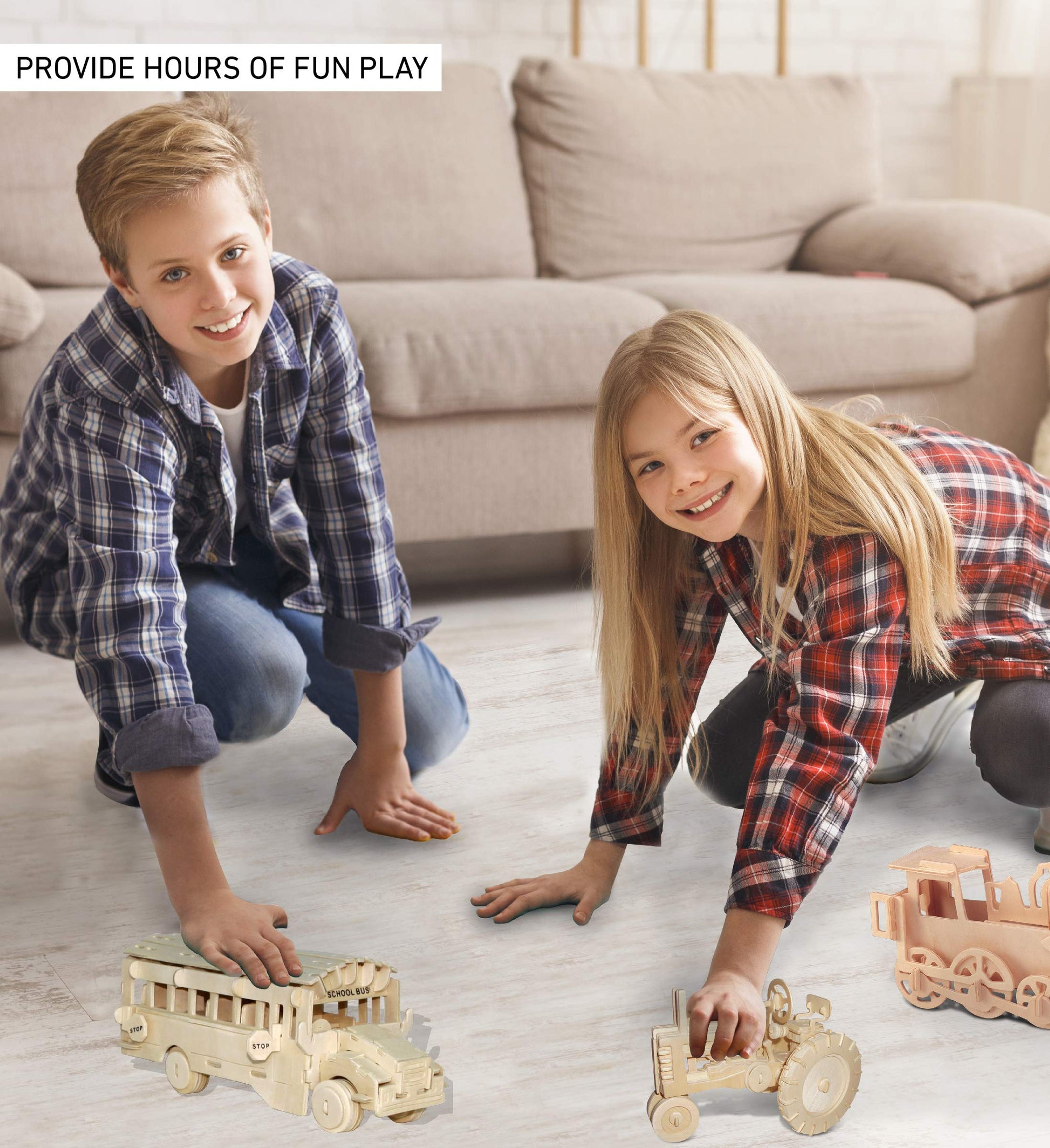 Puzzled, Inc. 3D Natural Wood Puzzle - School Bus