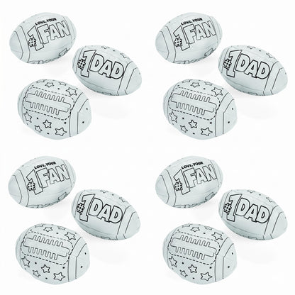 Fun Express Color Your Own Football Crafts for Kids - Set of 12 Small Footballs | DIY Gifts for Boys 8-12 | Football Party Favors & 4 Inch Themed