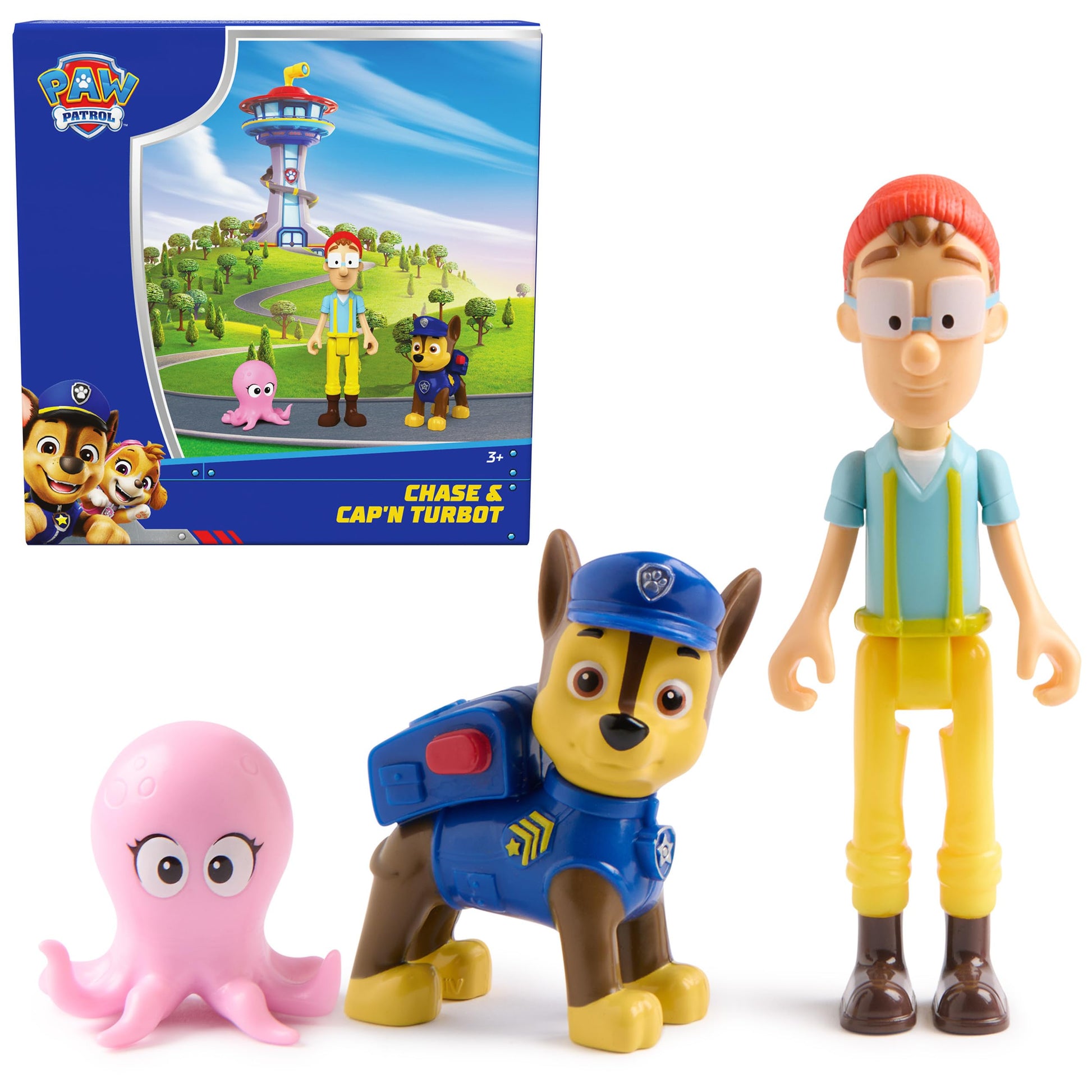 Paw Patrol Chase and Captain Turbot Figure Pack with Baby Octopus