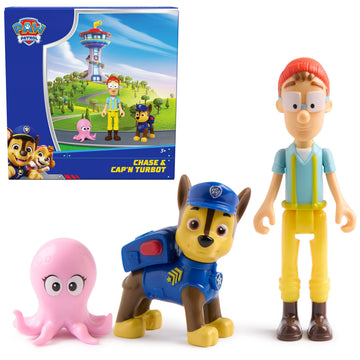 Paw Patrol Chase and Captain Turbot Figure Pack with Baby Octopus
