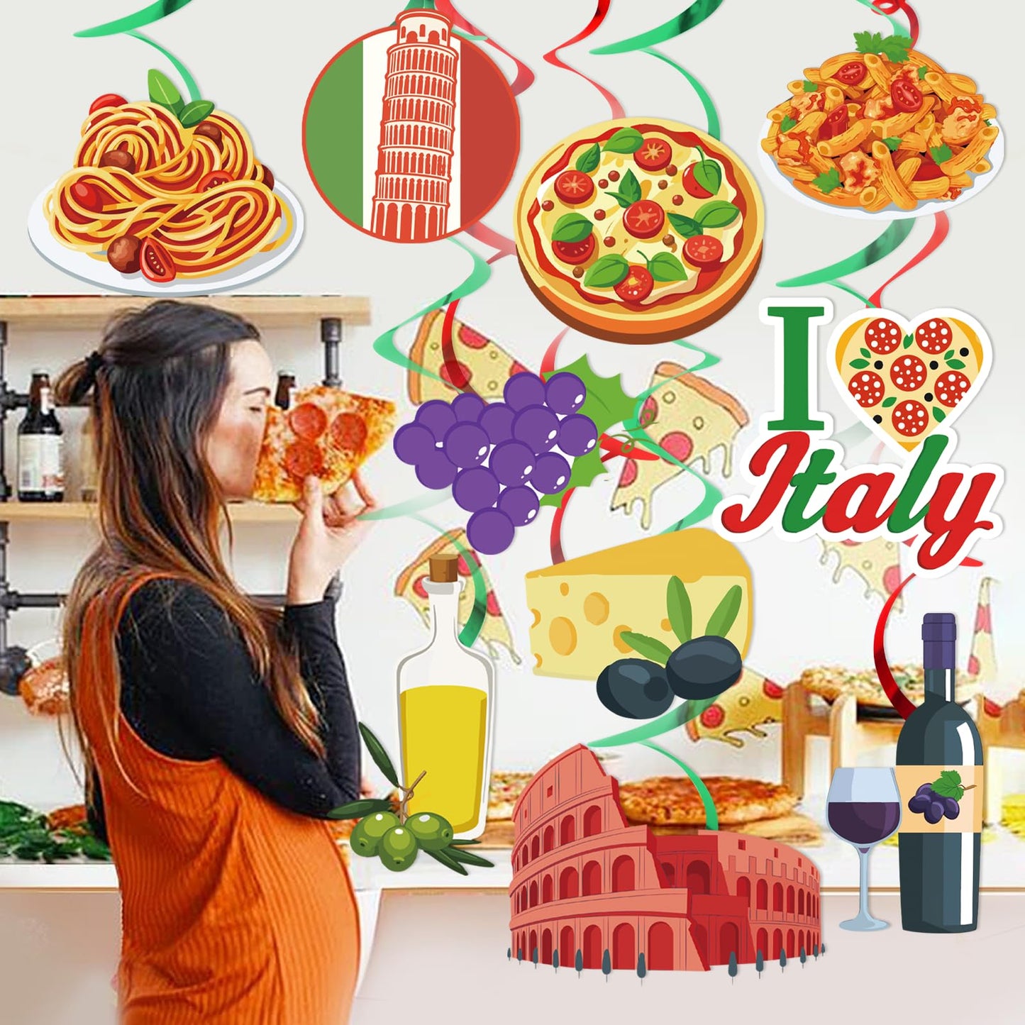 Italian Party Decorations Italian Hanging Swirls Italian Decorations Party Theme Italy Ceiling Decor