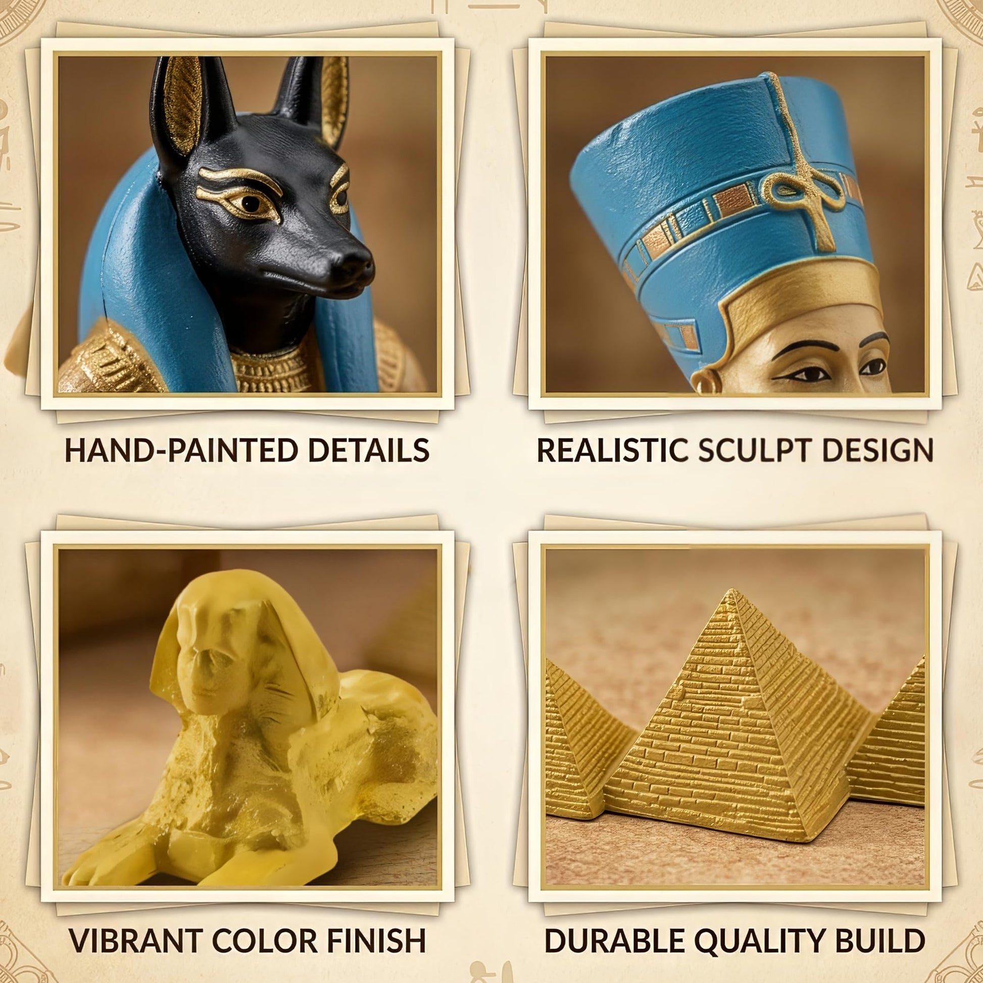 Liberty Imports 12 PCS Ancient Egypt Toys, Mini Egyptian Figurines Play Set - Pyramids of Giza, Mummy, King TUT, Sphinx, Anubis and Artifacts
