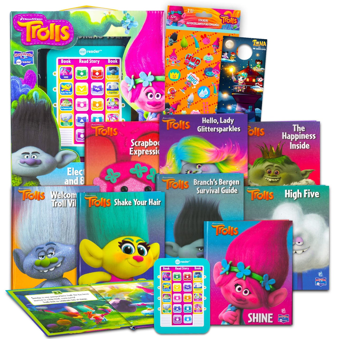 Trolls Sound Book Library with Electronic Me Reader Bundle
