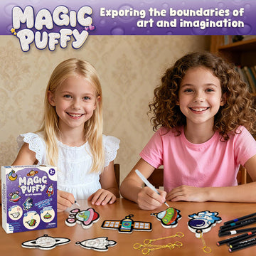 Artnedu 3D Art Kit-Magic Puffy,Kids Crafts,Astronauts & Space Theme,DIY Color & Inflate Activity, Creative Gift for Girls & Boys Ages 4, 5, 6, 7, 8