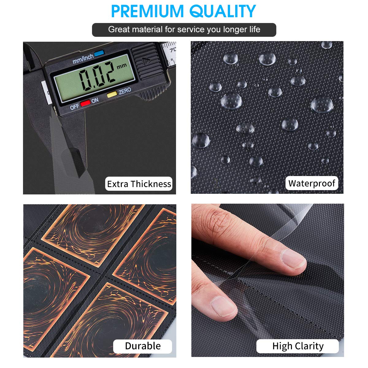1080 Pockets Baseball Card Sleeves, JIQEZNL Premium 9 Pocket Card Sleeves Binder Sheets for 3 Ring Binder, Double Side Trading Card Protector Pages