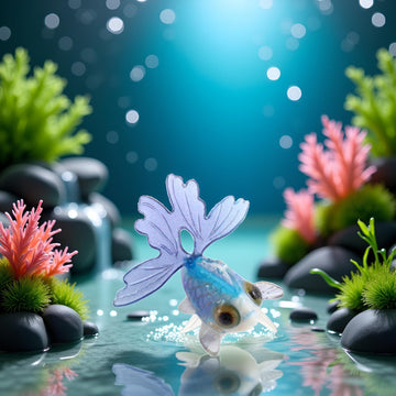 Blue Mini Goldfish Model Decor Acrylic Simulation Fish Decoration Miniature Fairy Garden Ornament DIY Accessories Dollhouse Décor