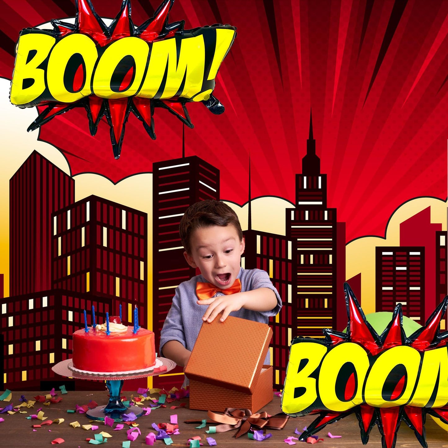 QZCPGP 4Pcs Superhero Balloons for Birthday Party Decorations