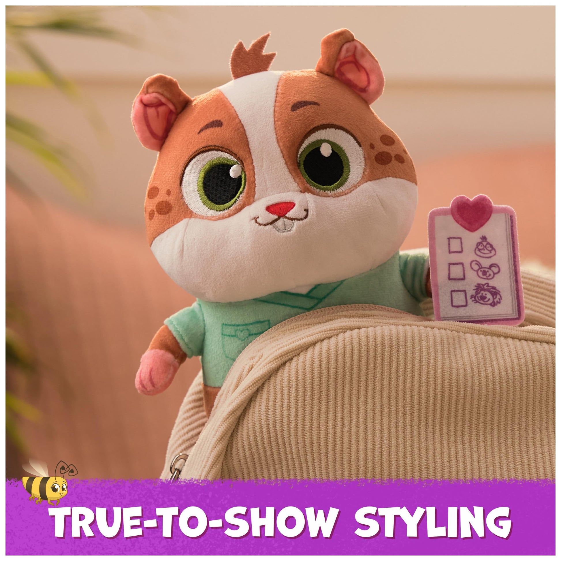 Vida The Vet, Popcorn Plush Toy, 7-Inch Tall Stuffed Animals with Super-Soft Fur, Kids Toys for Girls & Boys Ages 3 and up