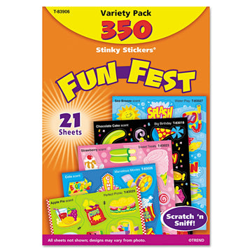 TREND ENTERPRISES: Fun Fest, Scented Scratch 'N Sniff Stinky Stickers, Fun for Rewards, Incentives, Crafts and as Collectibles, 97 Different Designs