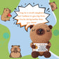Fungi Fun Crochet Capybara Plush with Turtle - Emotional Plush with Motivational Card, Cute Capybara Crochet Doll Decor, Fun Gift for Women