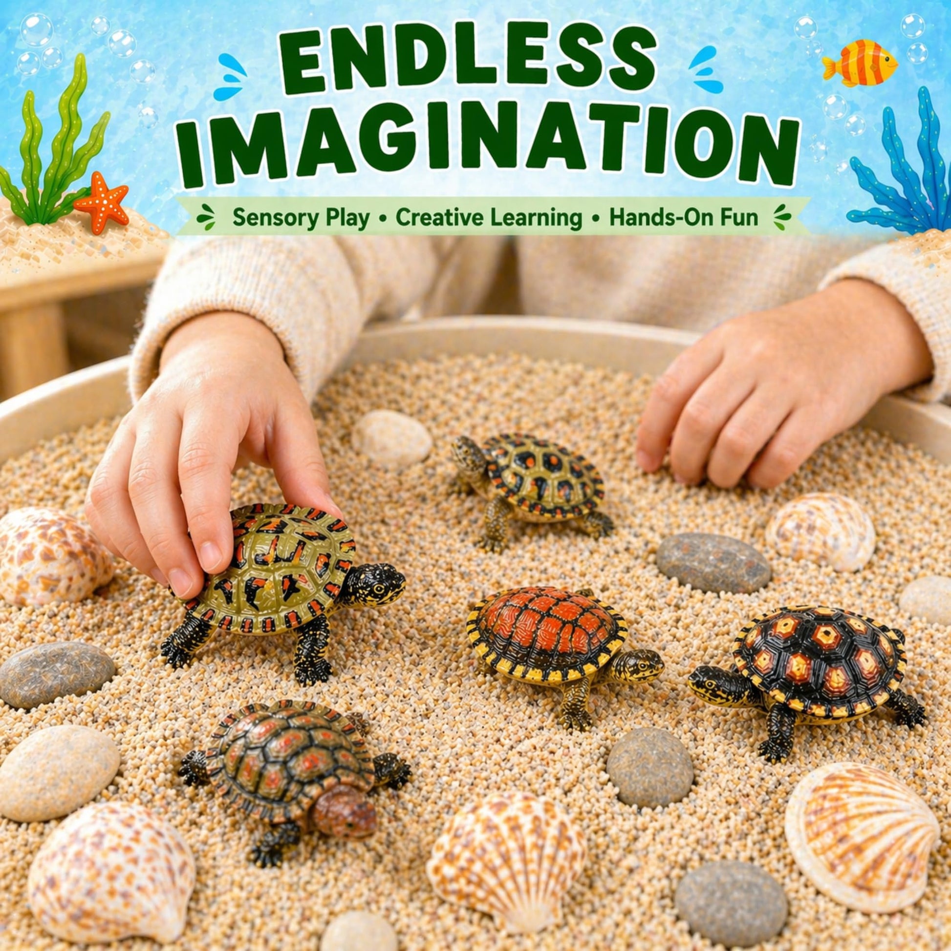 Liberty Imports 12 Piece Sea Turtle Animal Toys - Miniature Figurines - Unique Tortoise Toys Detailed and Hand Painted Reptiles Party Favor