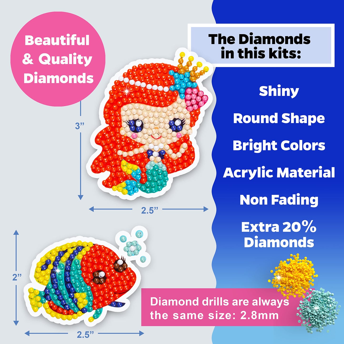 Halmolife Diamond Art Kits for Kids Boys and Girls Ages 6-8-10-12 Easy to DIY Creative Diamond Art Sticker Craft by Numbers Kits for Kids and Adult