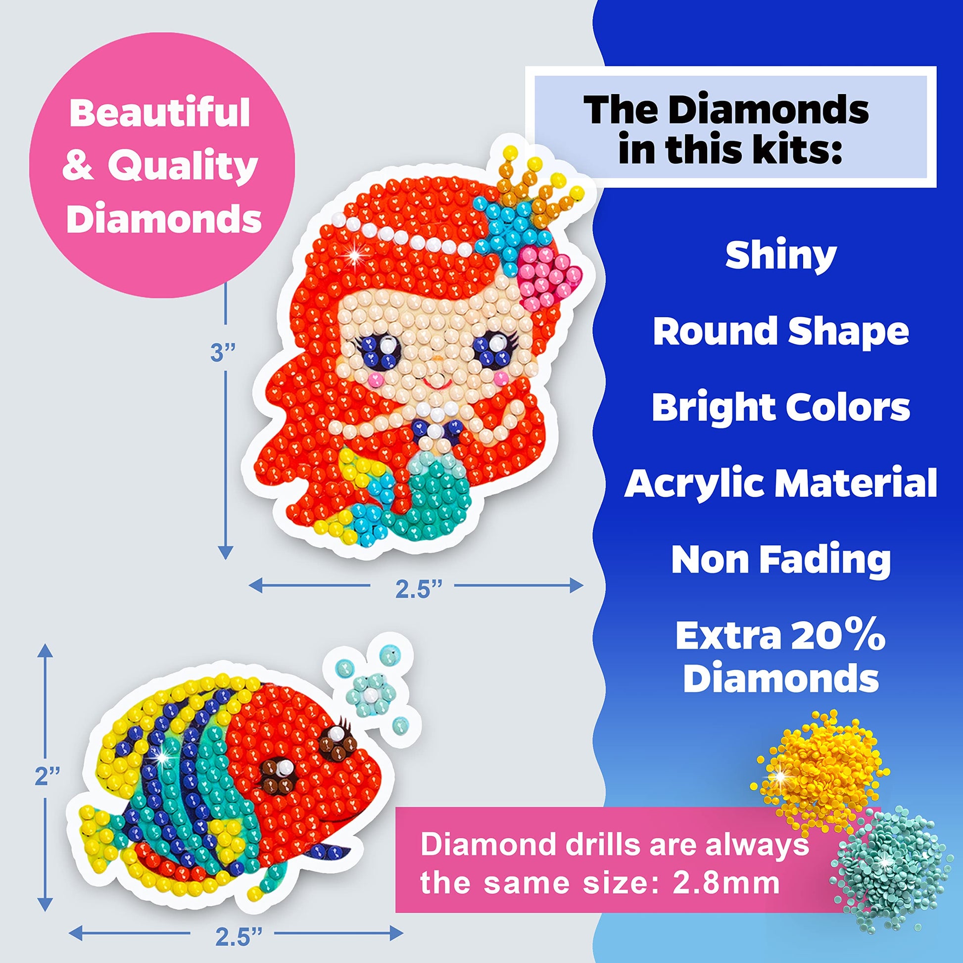 Halmolife Diamond Art Kits for Kids Boys and Girls Ages 6-8-10-12 Easy to DIY Creative Diamond Art Sticker Craft by Numbers Kits for Kids and Adult