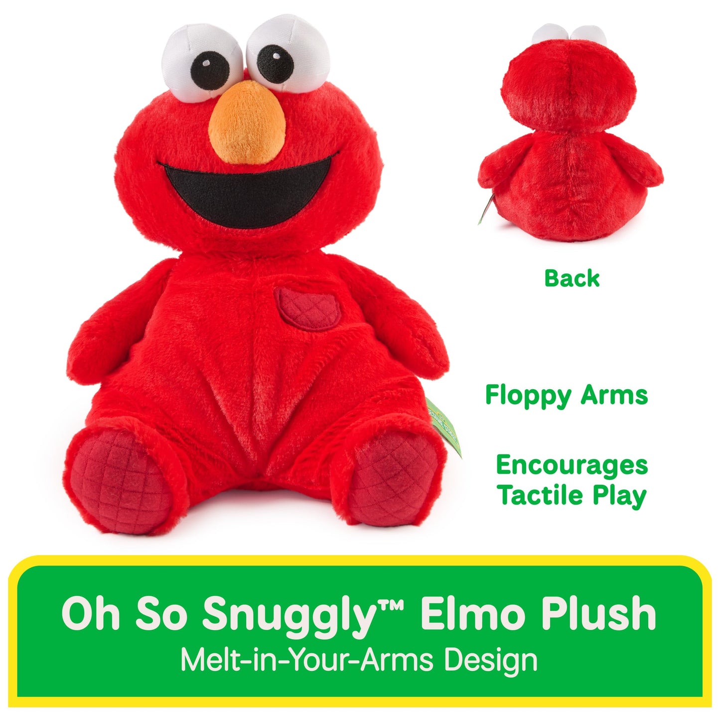 GUND Sesame Street Official Oh So Snuggly Elmo 12.5-Inch Plush Toy, Ages 0+