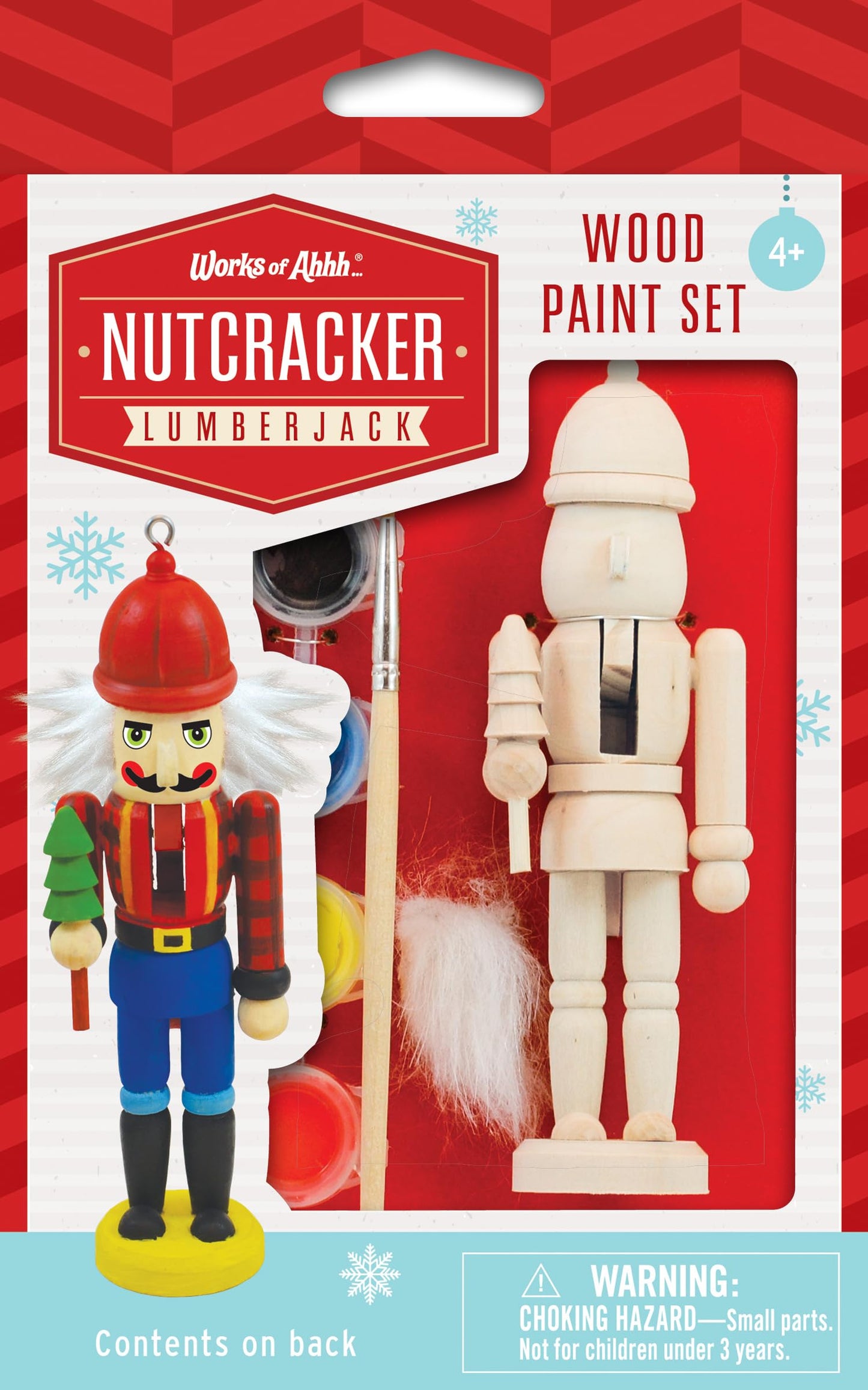 Works of Ahhh... Nutcracker Lumberjack Ornament Wood Paint Kit - Ornament Painting Kit - Ages 4+