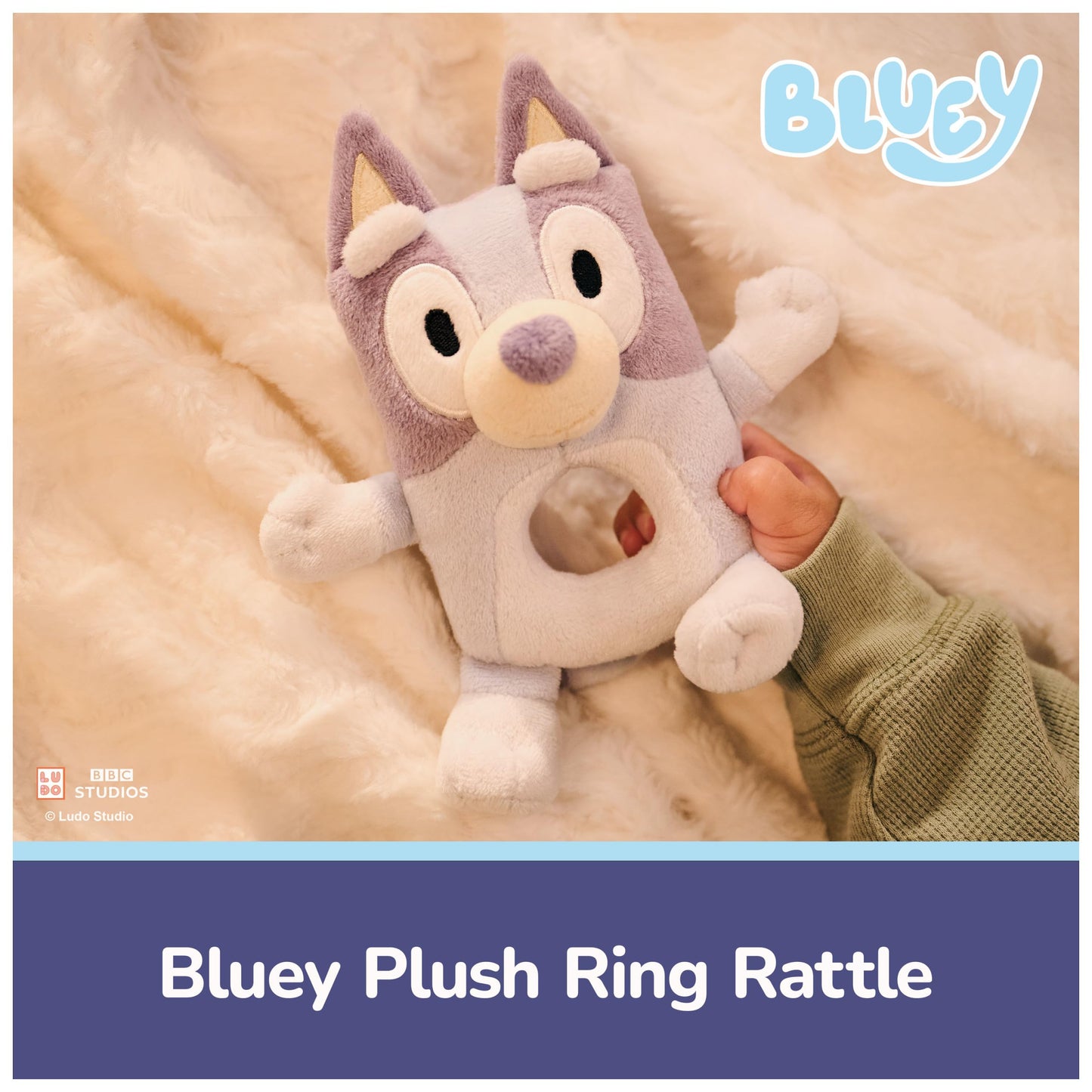GUND Bluey Official 6-Inch Plush Ring Rattle Sensory Toy