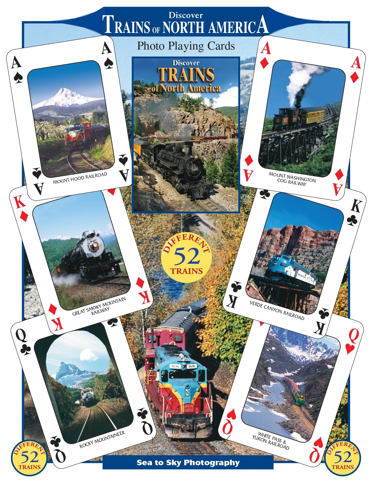 SEA and SKY Discover Trains of North America Playing Cards