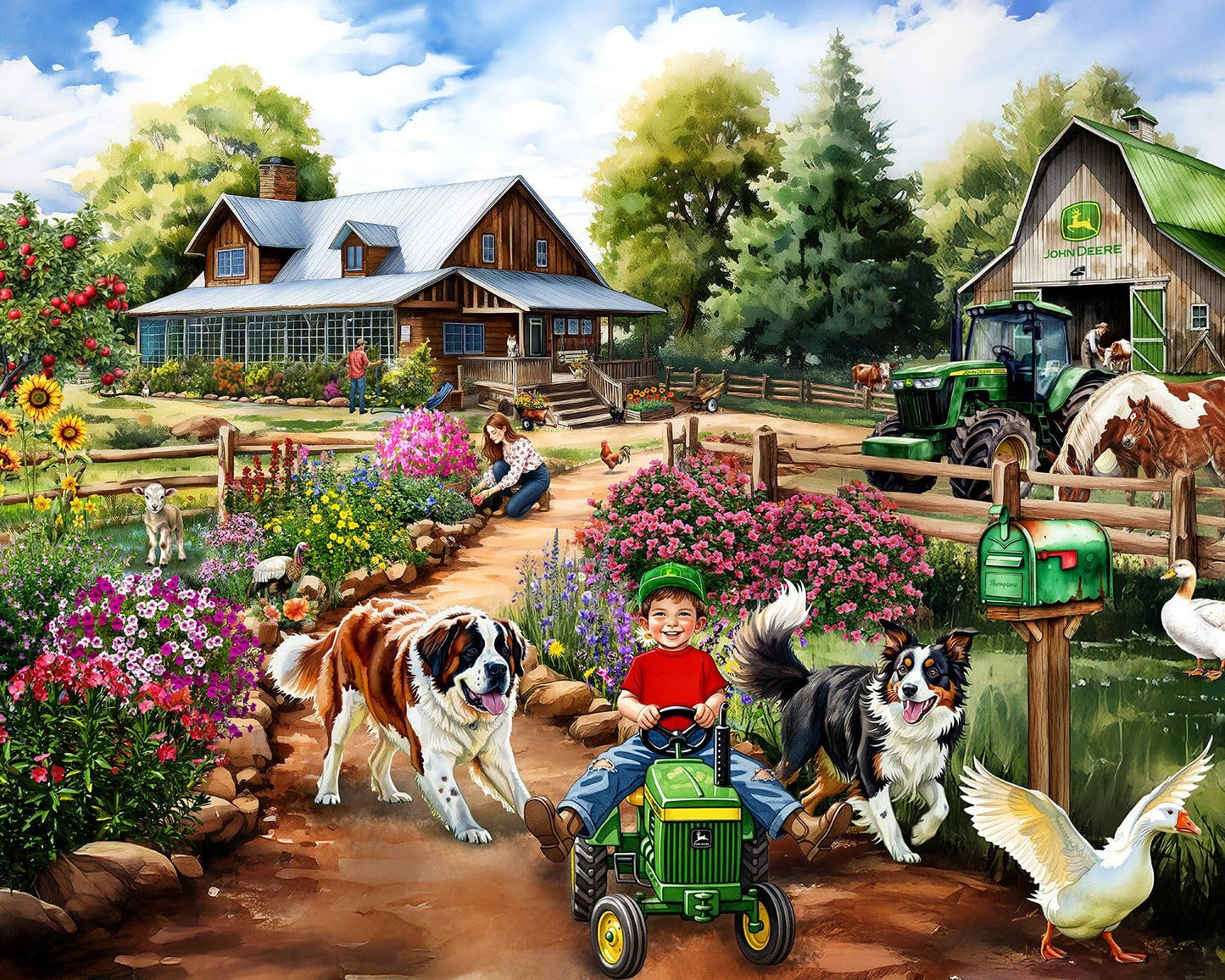Springbok John Deere Life on the Farm 500 Piece Jigsaw Puzzle for Adults