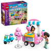 LEGO Friends Cotton Candy Stand and Scooter - Building Toy Pretend Play Set for Kids, Girls and Boys, Ages 6+ - with 2 Minidolls, Wheelable Food Cart