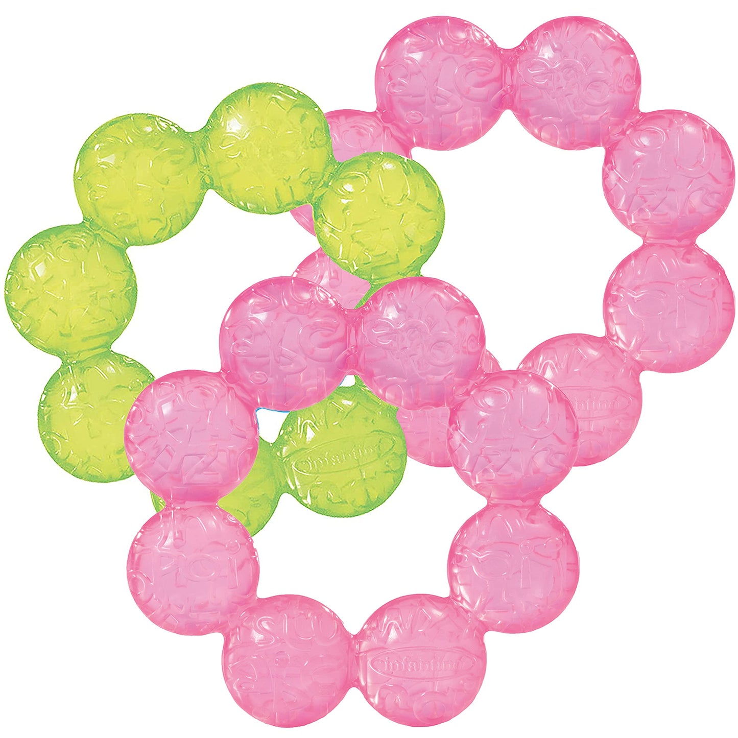 Infantino Water Teethers, Cooling & Massaging Relief, Lime/Pink, 3-Pack