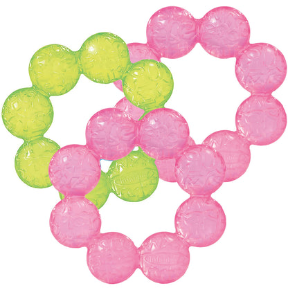 Infantino Water Teethers, Cooling & Massaging Relief, Lime/Pink, 3-Pack