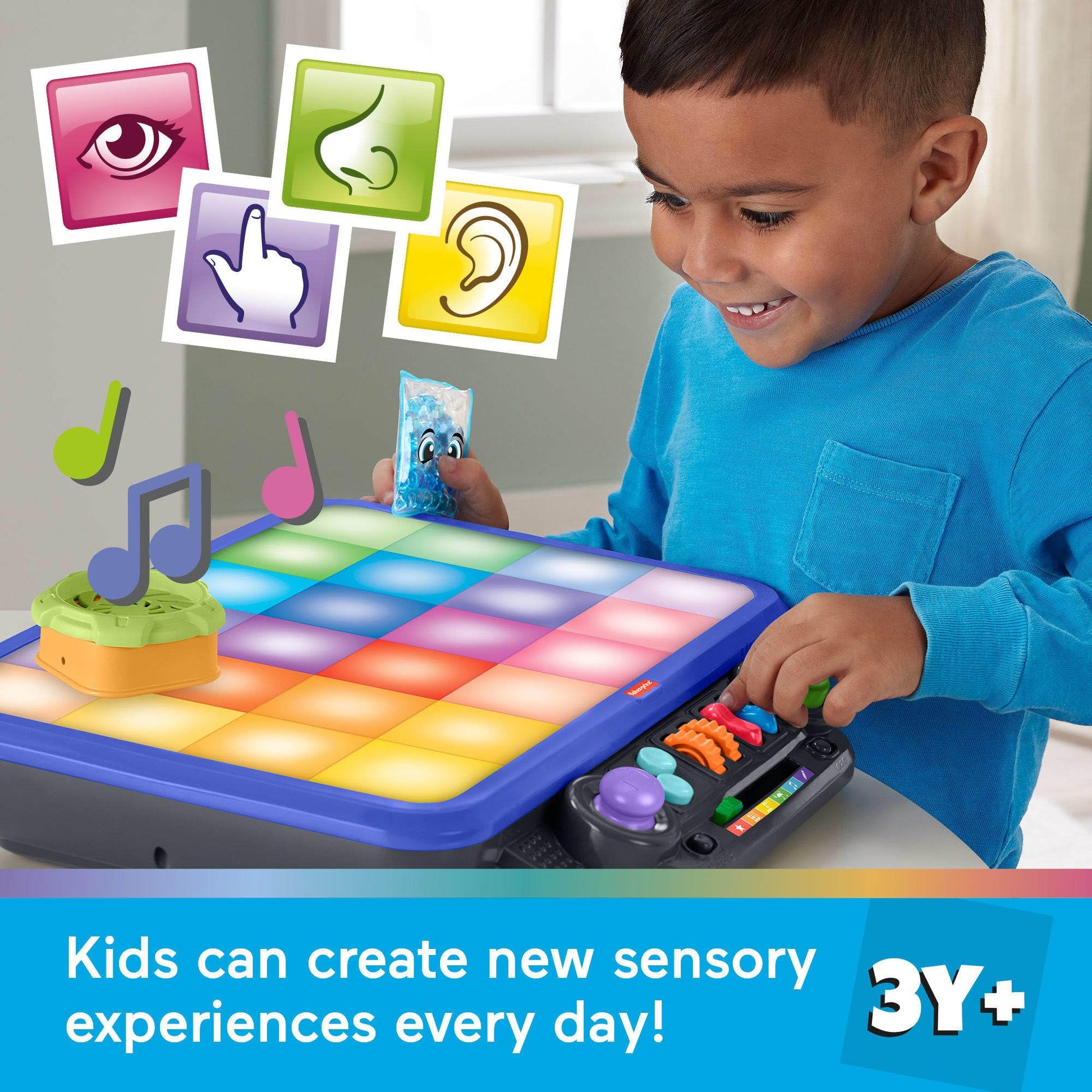 Fisher-Price Learning Toy Sensory Bright Light Station, Activity Table with Games Music & Sounds for Preschool Kids Ages 3+ Years