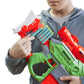 Nerf DinoSquad Rex-Rampage Motorized Dart Blaster, 10-Dart Clip, 20 Official Darts, 10-Dart Storage- T-Rex Dinosaur Design, Red