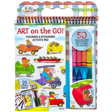 Bright Stripes Richard Scarry Art on the Go Travel Coloring Kit, Ages 3+