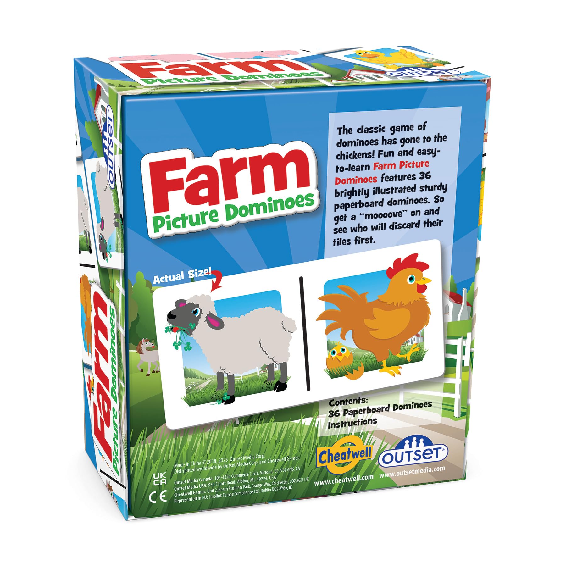 Picture Dominoes: Farm Themed Matching Game for prechoolers - Contains 36 Dominoes - for 2 or More Players Ages 3 and up by Outset