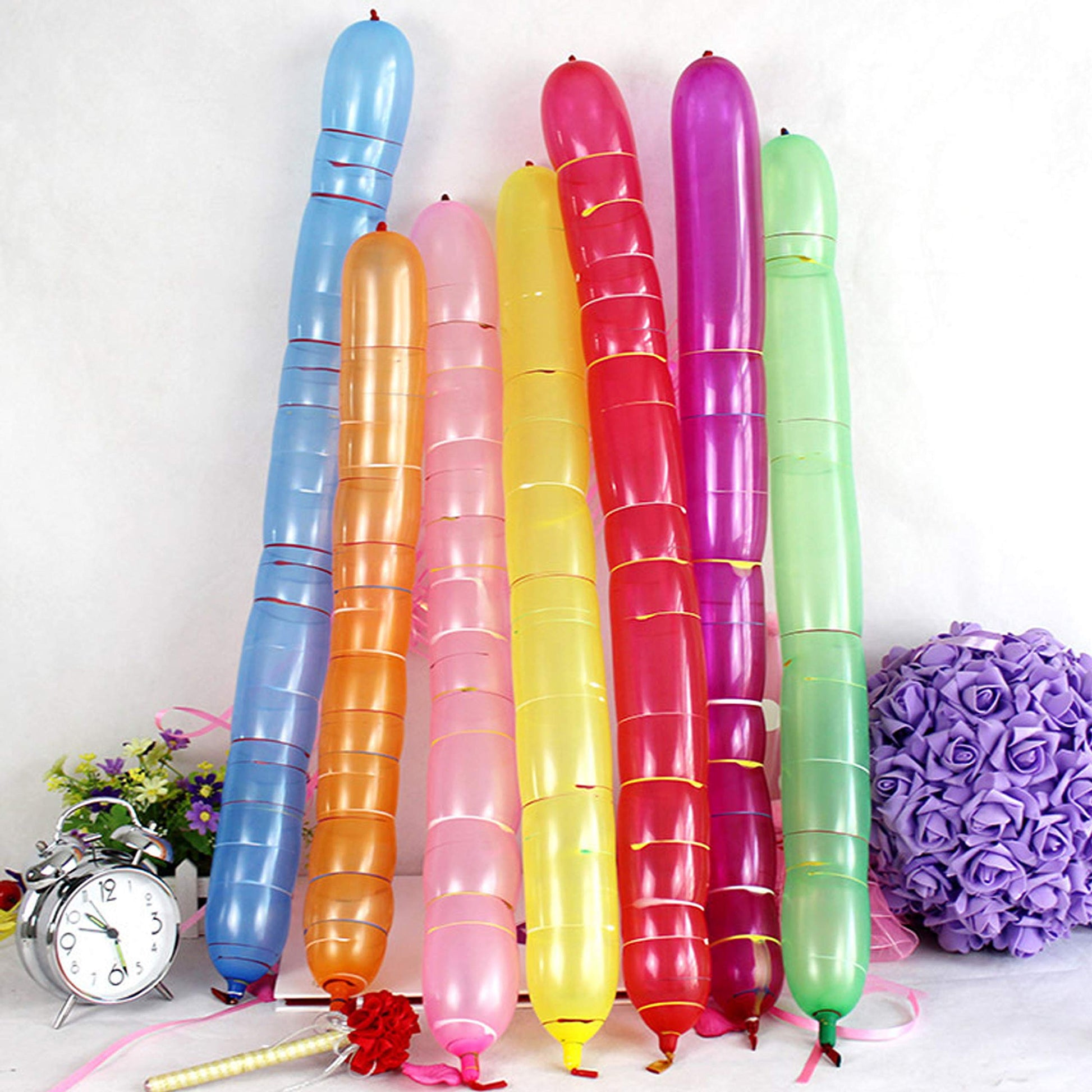 Carykon 200PCS Rocket Balloons Holiday Party Decoration Screaming Balloons rocket balloons with pump