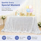 ShiDianYi Silver Sequin Tablecloth 50x72, Sparkly Glitter for Wedding Party