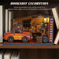 kolotesame Book Nook Kit, DIY Miniature House Kit for Adult 3D Wooden Puzzle with LED Light, Retro Garage Tiny House Bookshelf Insert Decor, Creative