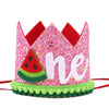 Watermelon First Birthday Crown - One in a Melon Baby 1st Birthday Party Decorations and Supplies